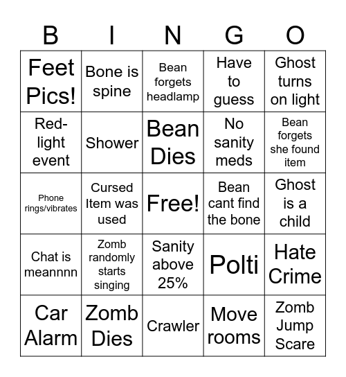 PHAS BINGO Card