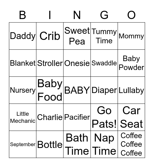 Kayla's Baby Shower Bingo! Bingo Card