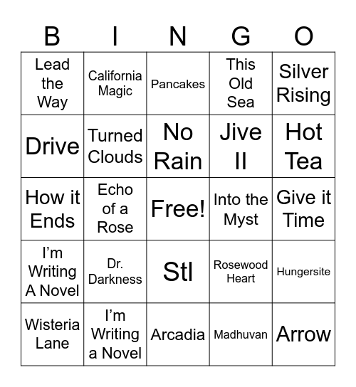 Goose Fiddler’s Bingo Card