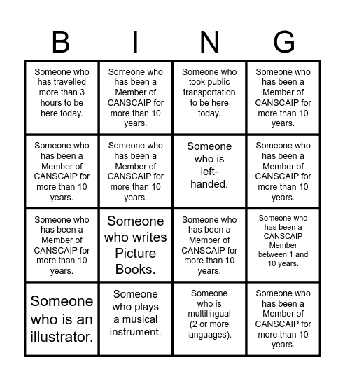 Mingle Bingo Card