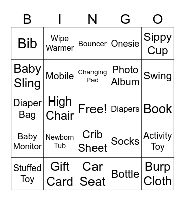 BABY SHOWER BINGO Card