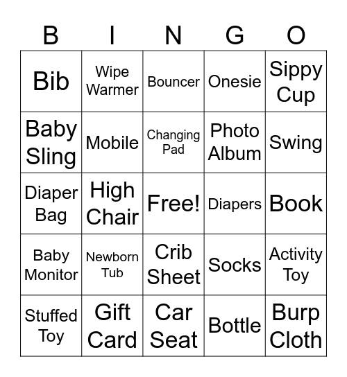 BABY SHOWER BINGO Card