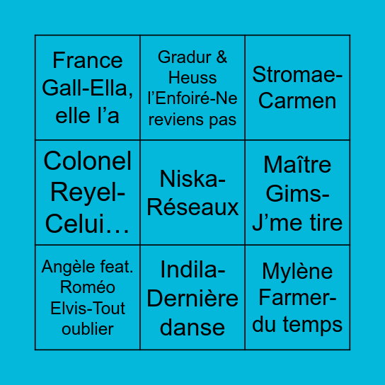 Muziekbingo Card
