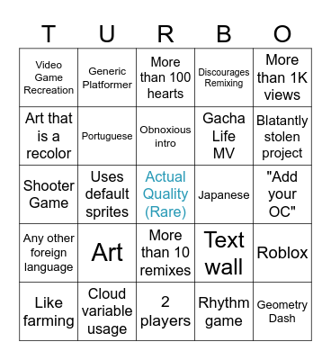 Scratch Recent Tab Bingo Card