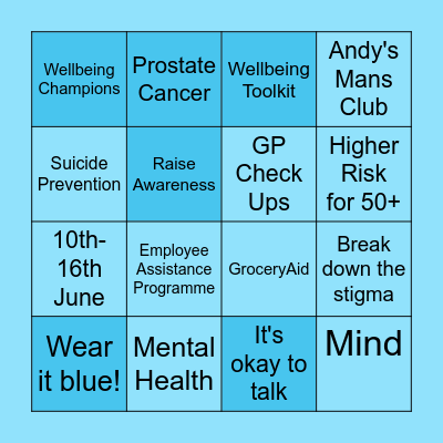 Men's Health Week Bingo! Bingo Card