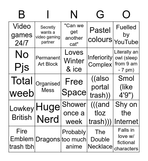 Snowflake Bingo Card