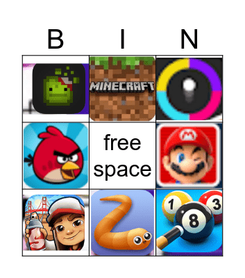 childhood bingo Card