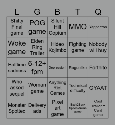 SUMMER GAME FEST Bingo Card