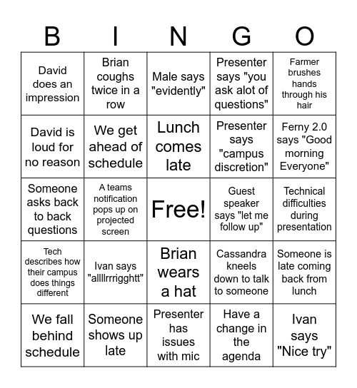 Summer Institute Day 3 Bingo Card