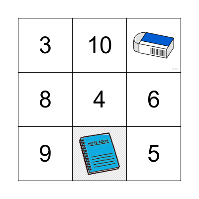 School Objects Bingo Card