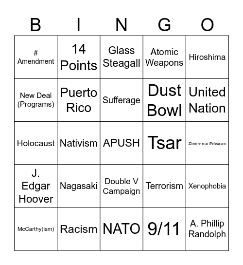 Day 6 BINGO Card