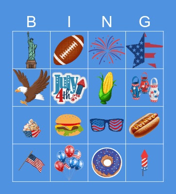 Happy 4th of july! Bingo Card