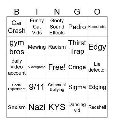 Another Instagram Reels Bingo Card Bingo Card