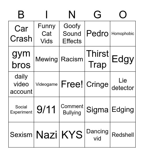 Another Instagram Reels Bingo Card Bingo Card