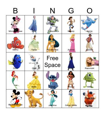 Disney Bingo Card