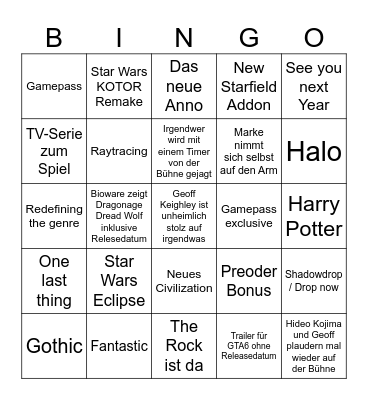 Flitschen-Bingo Card