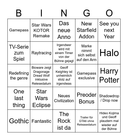 Flitschen-Bingo Card