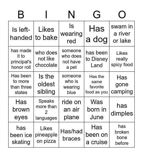 Icebreaker Bingo: Find Someone Who Bingo Card