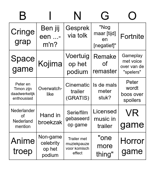 Summer Game Fest - Lekker Spelen Bingo Card