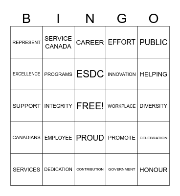 National Public Service Week- 2024 Bingo Card