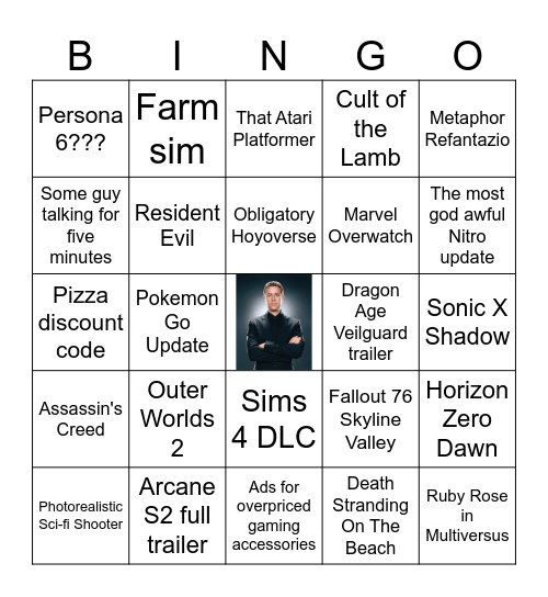 Summer Games Fest Bingo Card