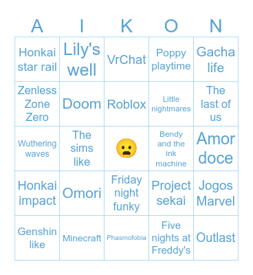 Binguinho 😋 Bingo Card