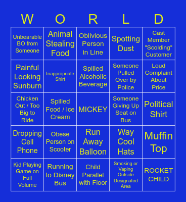Disney BINGO Card