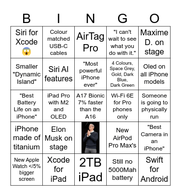 WWDC 2024 Bingo Card