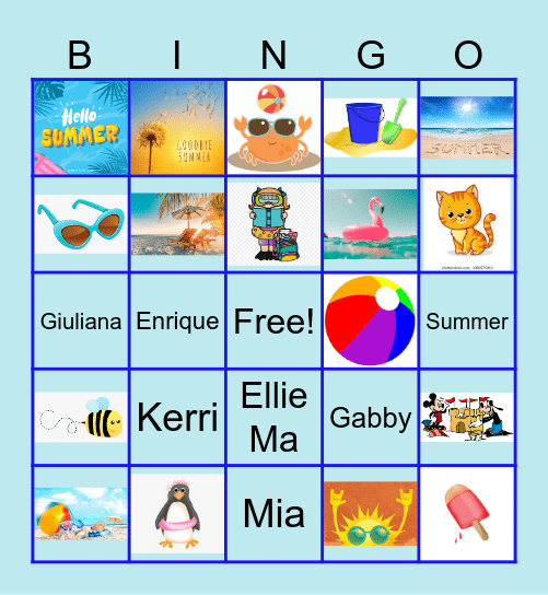 Summer Images Bingo Card