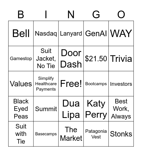 IPO Bingo Card