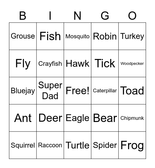 Creatures of WI Bingo Card