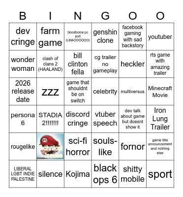 summer game fest Bingo Card