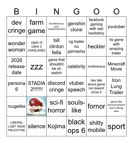 summer game fest Bingo Card