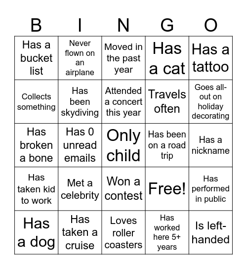 UPS SCS EMPLOYEE BINGO Card