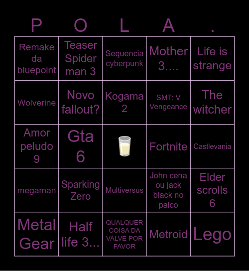 SailorLilo Bingo Card