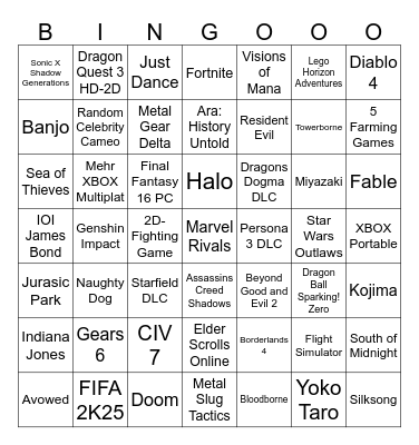 Summer-Games-Fest-Week Bingo Card