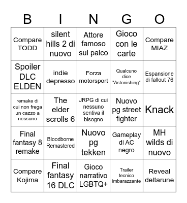 summer game fest + xbox gioppio Bingo Card