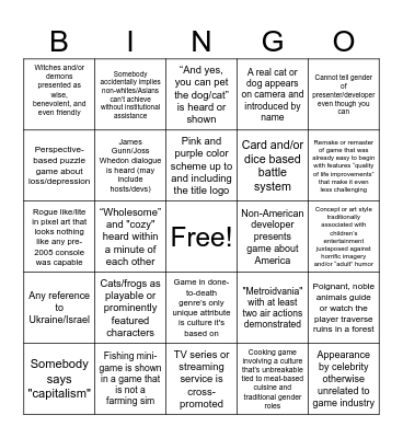 Fraudulent E3 Weird Trends BINGO Card