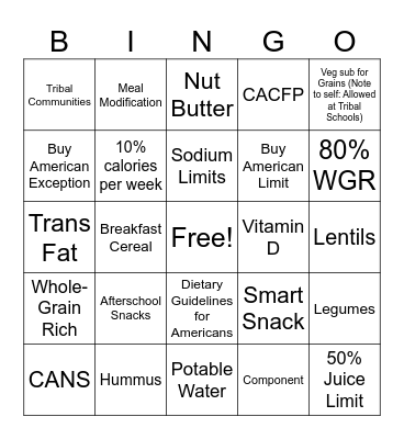 General Session Bingo! Bingo Card