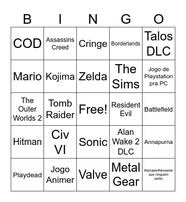 The GameFest Bingo Card