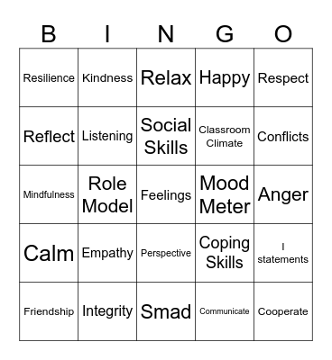 SEL BINGO Card