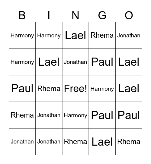 Graduating Class of 2024 Bingo Card
