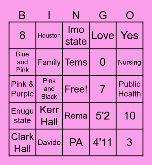 Do You Know the Grad? Bingo Card