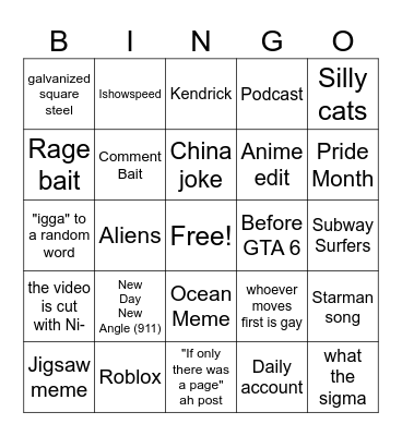 Bingo Board with Mr Shelly Bingo Card