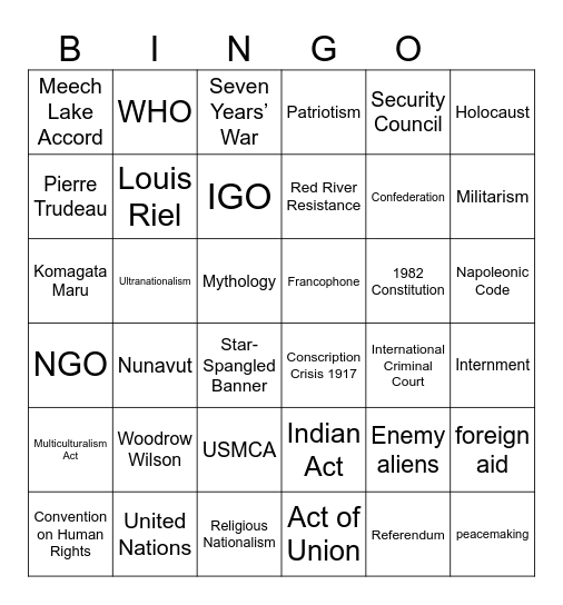 20-1 Review Bingo Card