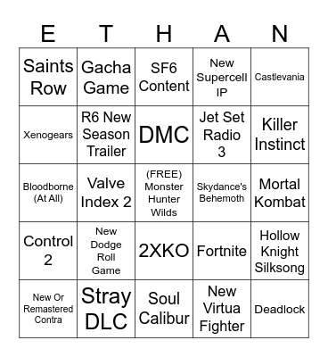 Summer Game Fest 2024 Bingo Card