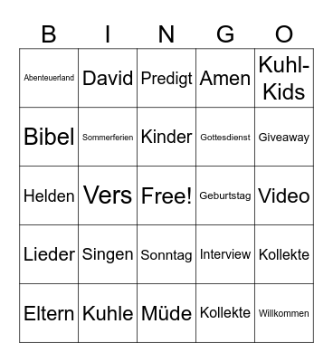 Helden Bingo Card