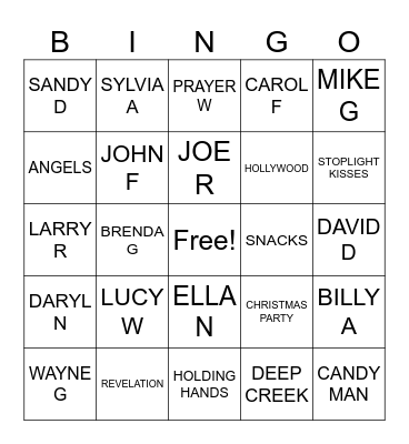 LAMPLIGHTERS BINGO Card