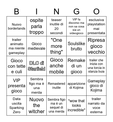 SUMMER GAME FEST BINGO Card