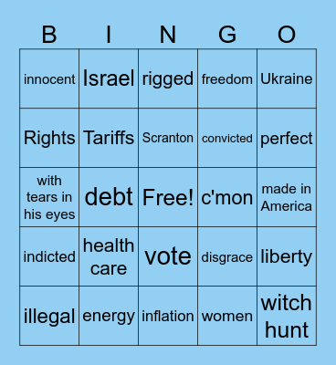 PRESIDENTAIL DEBATE 2024 Bingo Card
